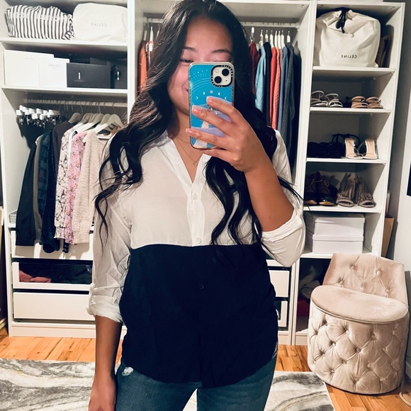 SPLENDID Color-block Button Down Shirt - Picture 2 of 4